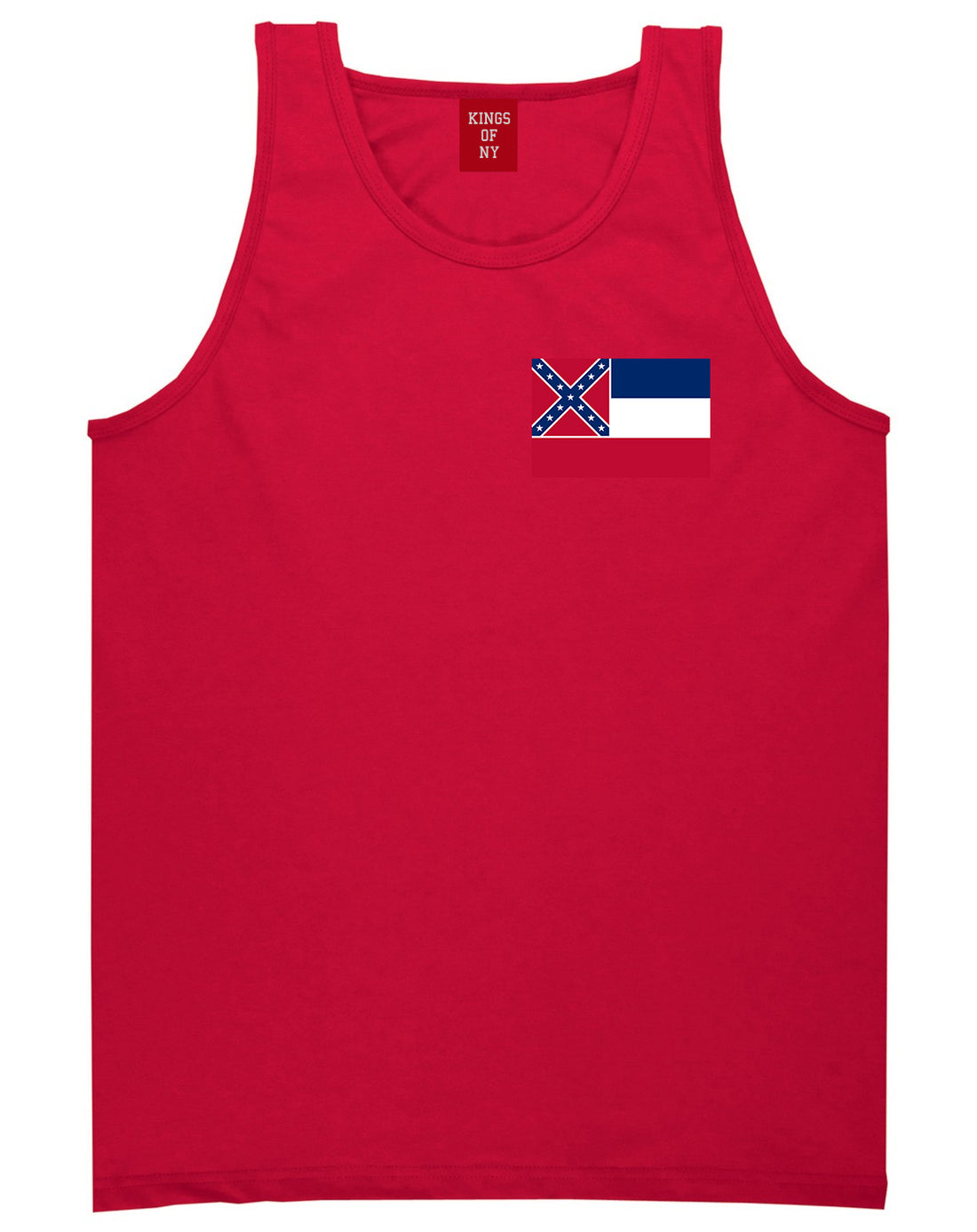 Mississippi State Flag MS Chest Mens Tank Top T-Shirt Red