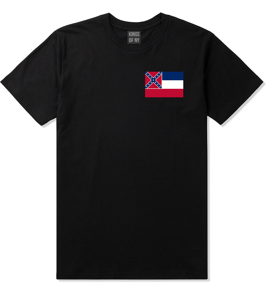 Mississippi State Flag MS Chest Mens T-Shirt Black
