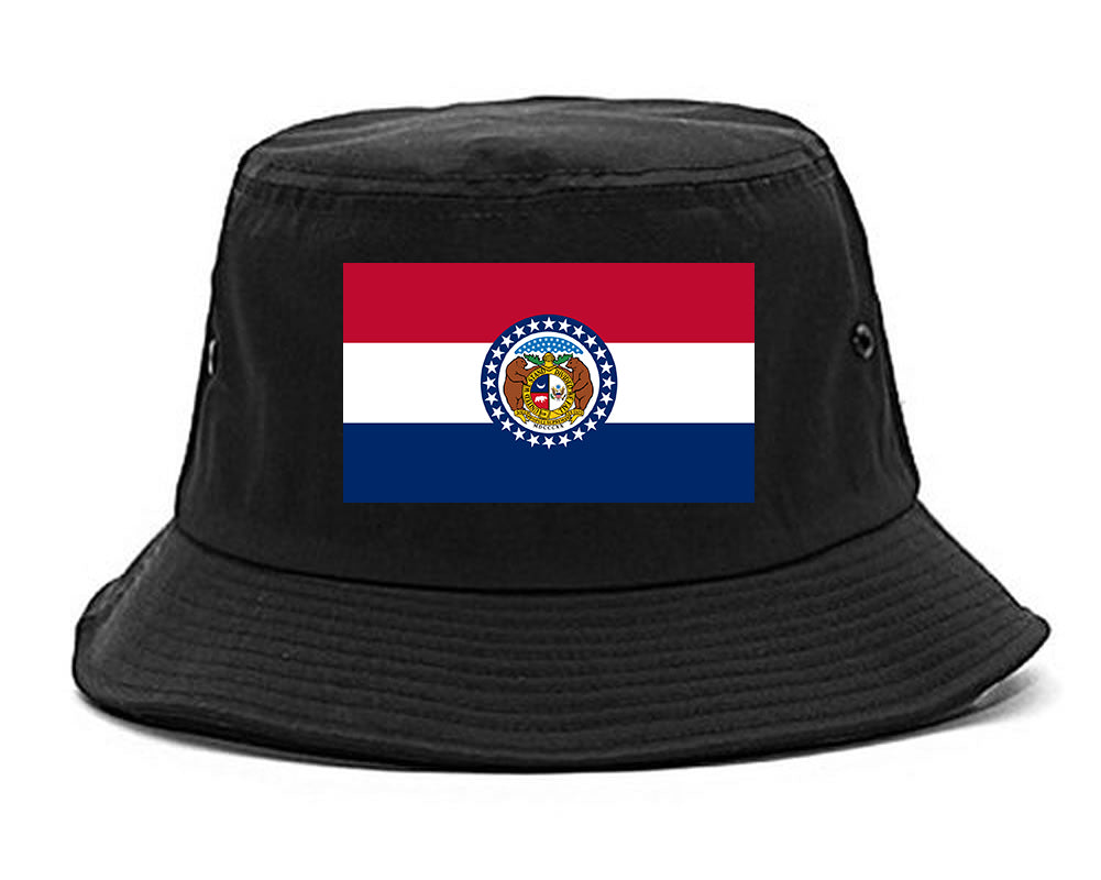 Missouri State Flag MO Chest Mens Bucket Hat Black