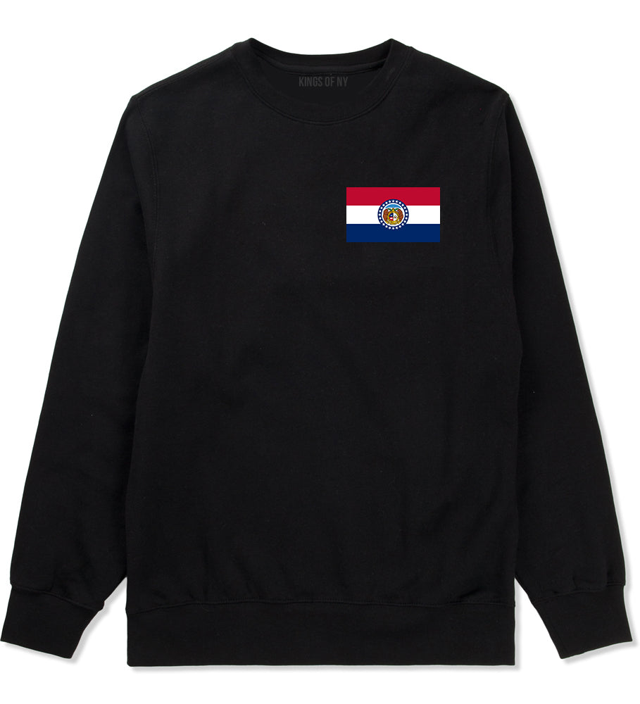 Missouri State Flag MO Chest Mens Crewneck Sweatshirt Black