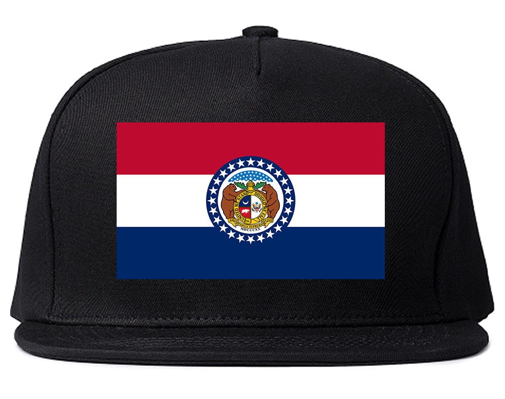 Missouri State Flag MO Chest Mens Snapback Hat Black