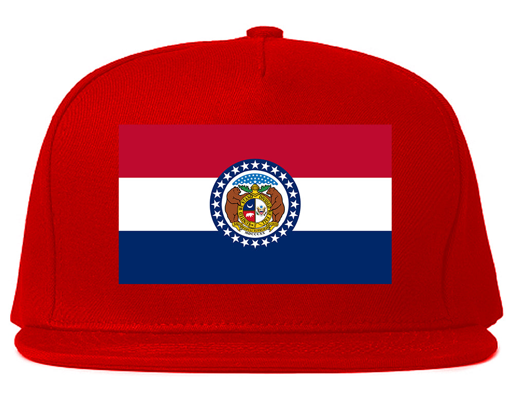 Missouri State Flag MO Chest Mens Snapback Hat Red