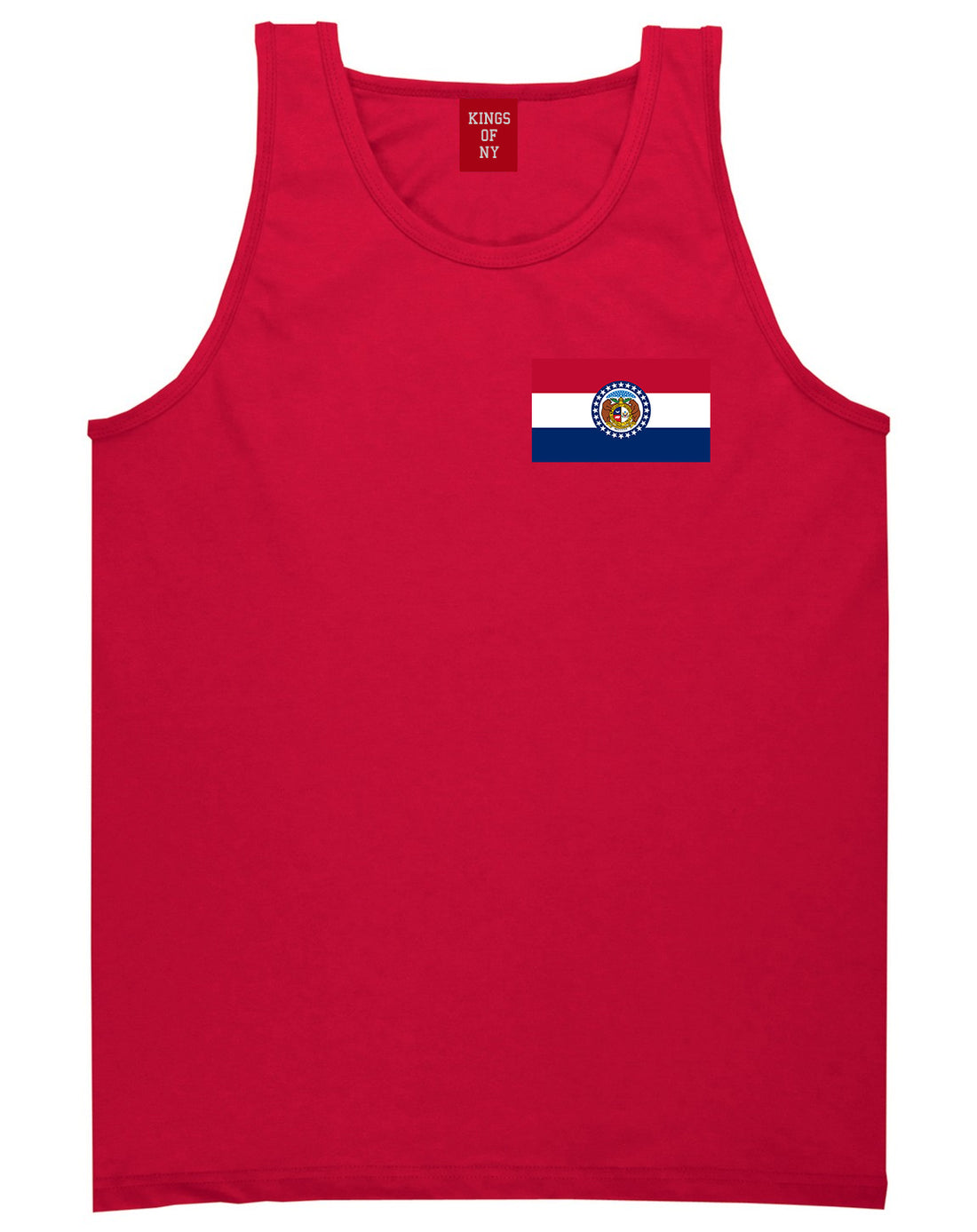 Missouri State Flag MO Chest Mens Tank Top T-Shirt Red