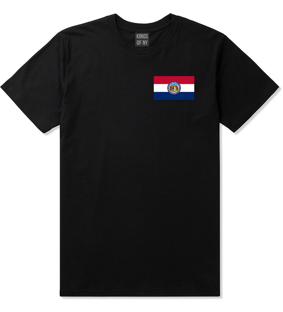 Missouri State Flag MO Chest Mens T-Shirt Black