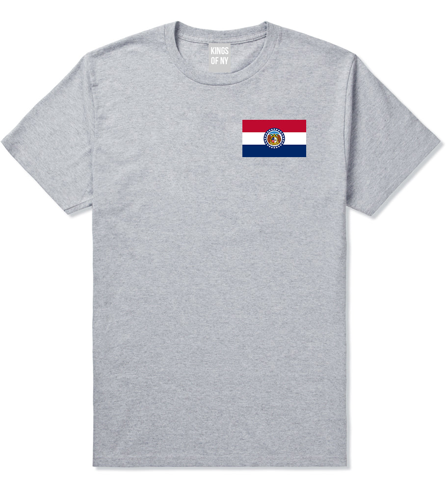 Missouri State Flag MO Chest Mens T-Shirt Grey
