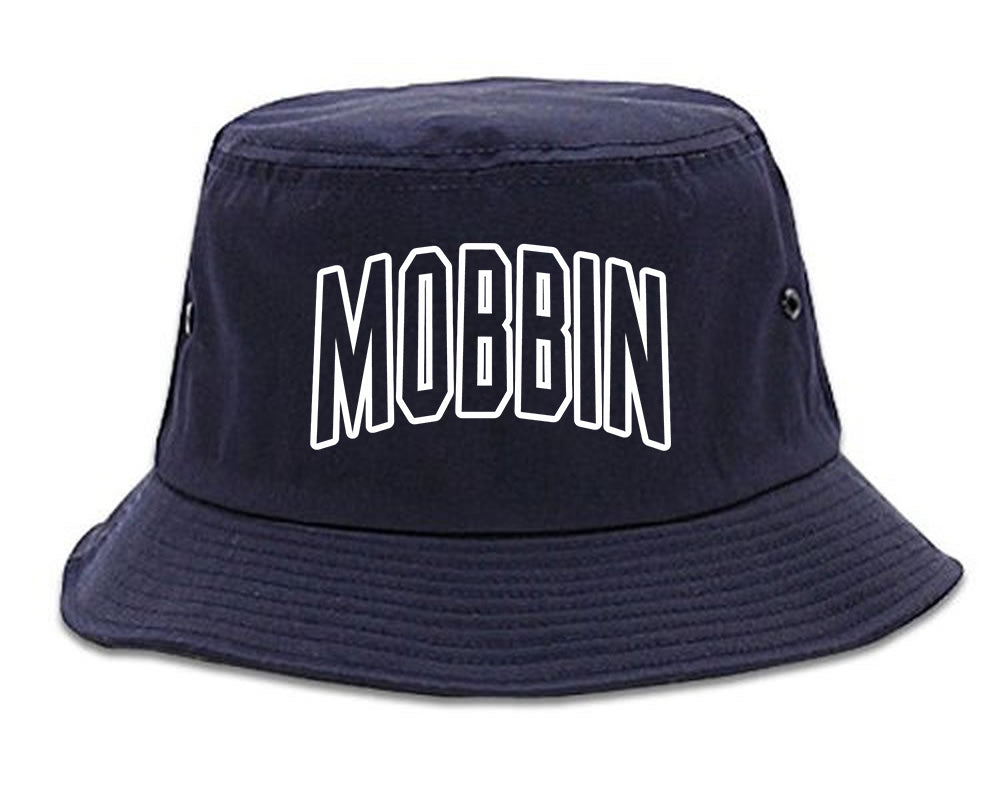 Mobbin Outline Squad Mens Bucket Hat Navy Blue
