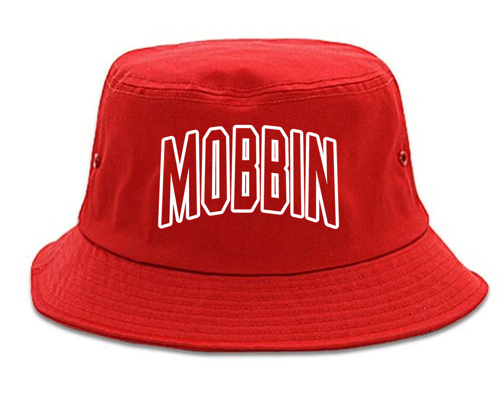 Mobbin Outline Squad Mens Bucket Hat Red