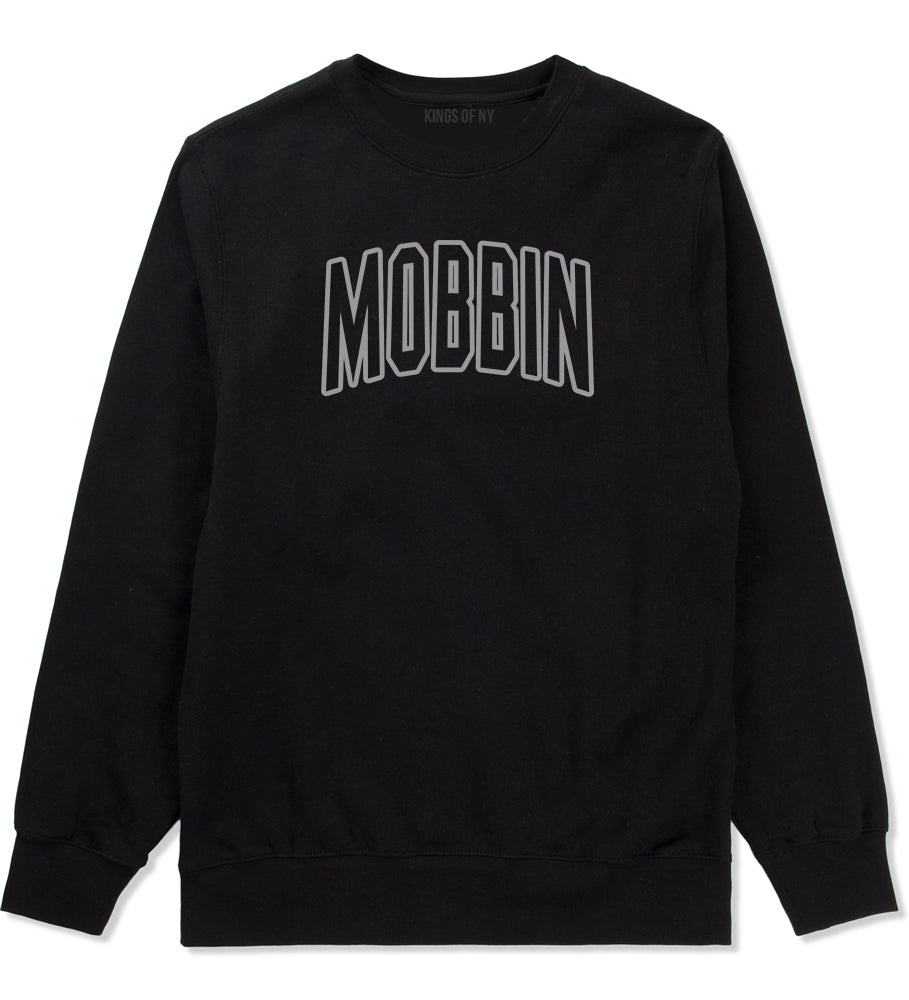 Mobbin Outline Squad Mens Crewneck Sweatshirt Black by Kings Of NY