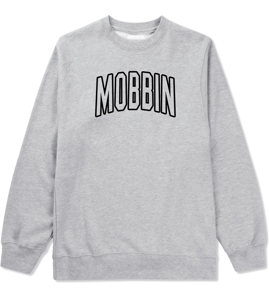 Mobbin Outline Squad Mens Crewneck Sweatshirt Grey by Kings Of NY