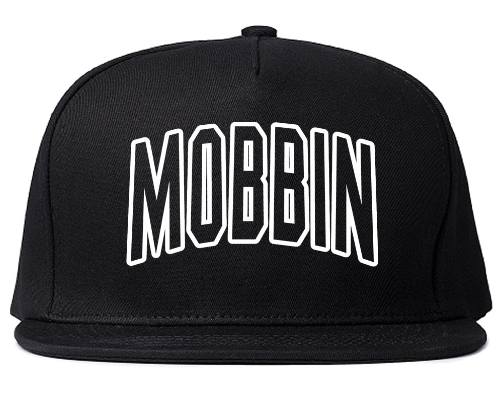 Mobbin Outline Squad Mens Snapback Hat Black