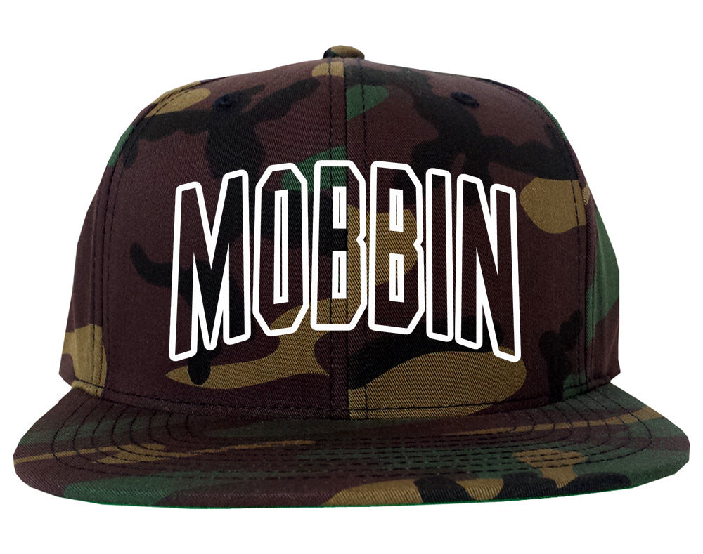 Mobbin Outline Squad Mens Snapback Hat Camo