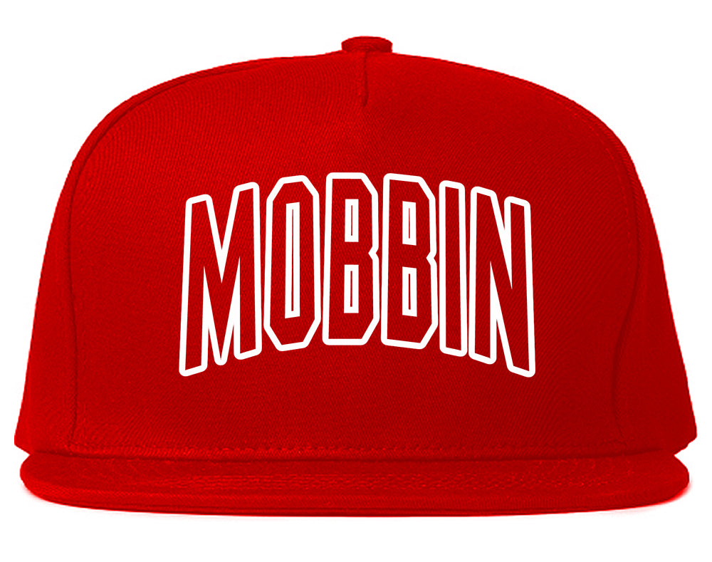 Mobbin Outline Squad Mens Snapback Hat Red