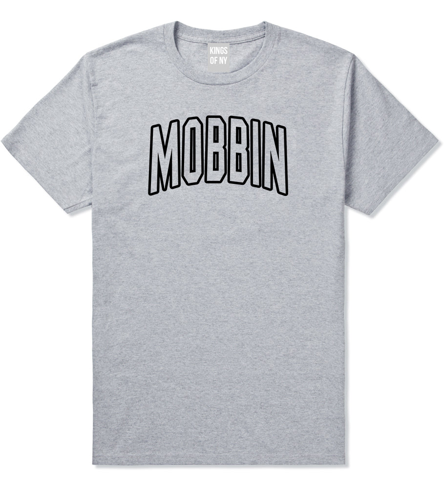 Mobbin Outline Squad Mens T-Shirt Grey by Kings Of NY