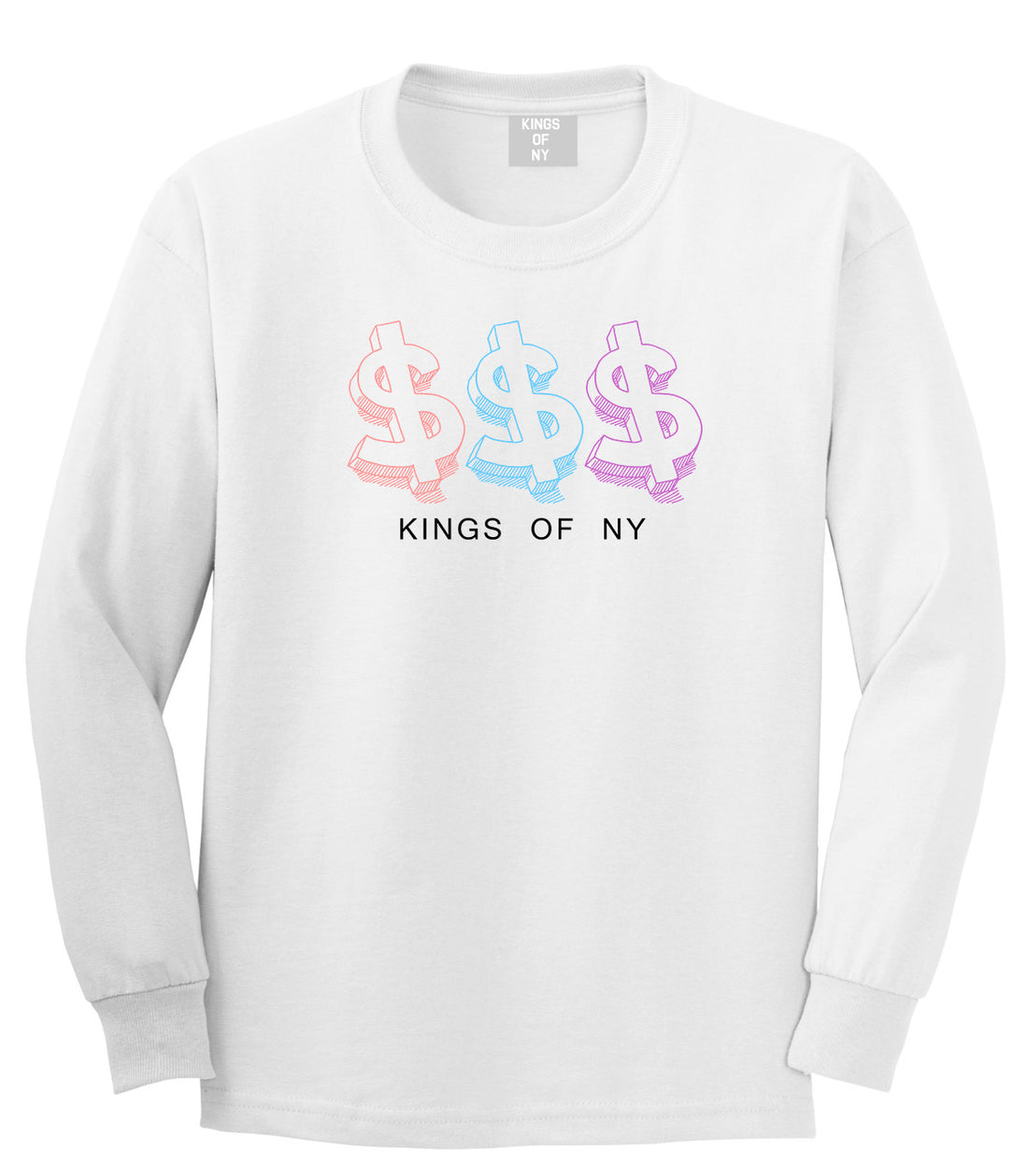 Money Signs Colors SP17 Long Sleeve T-Shirt in White