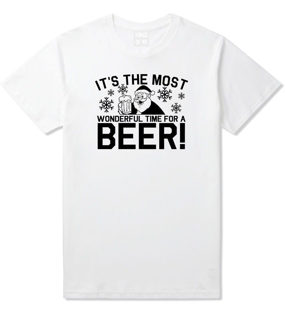 Most Wonderful Time Beer Funny Christmas White Mens T-Shirt
