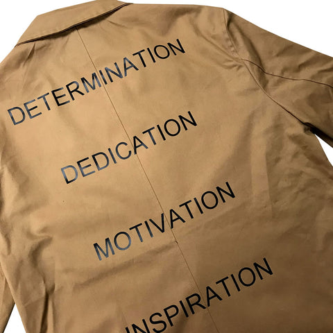 Determination Dedication Motivation Inspiration Men's Long Lightweight Cotton Twill Jacket