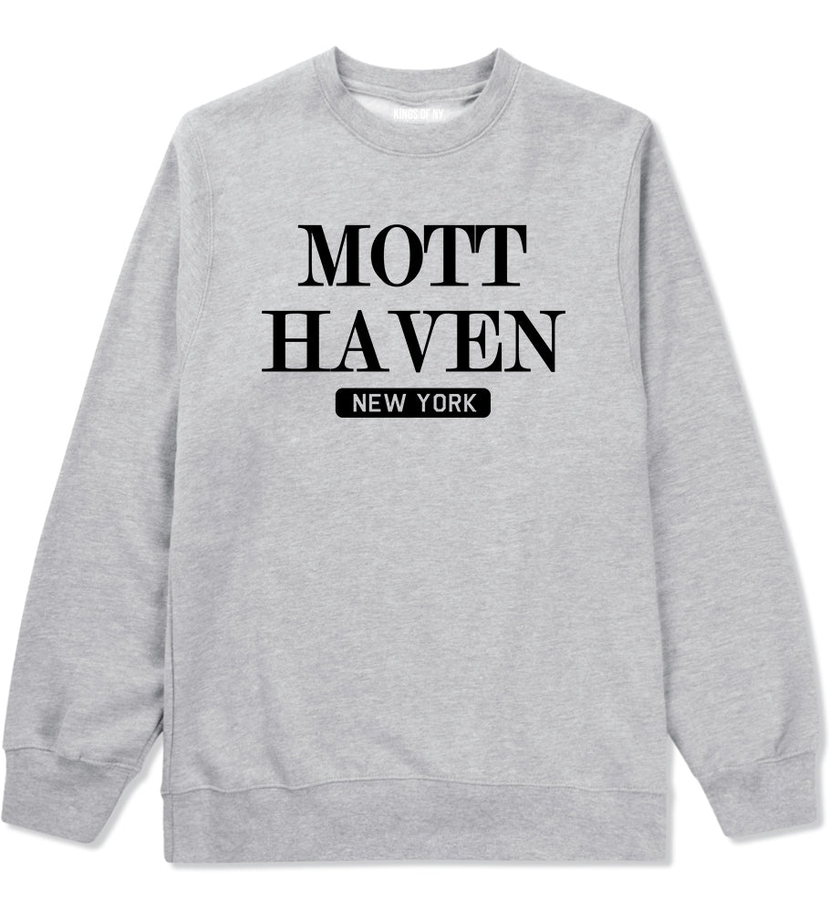 Mott Haven New York Mens Crewneck Sweatshirt Grey