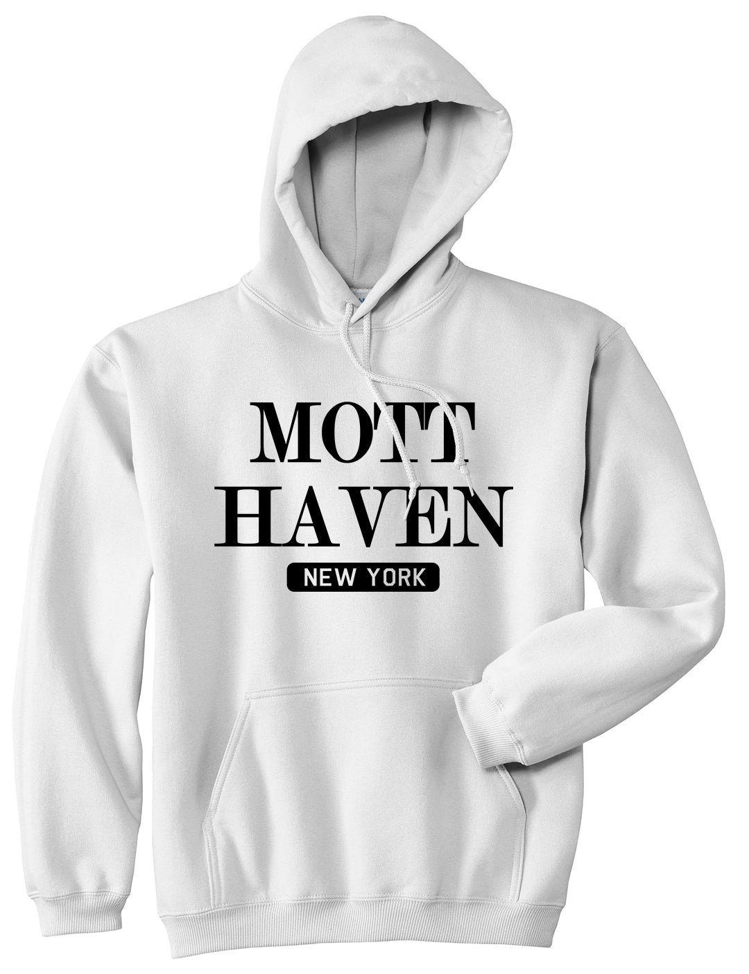 Mott Haven New York Mens Pullover Hoodie White