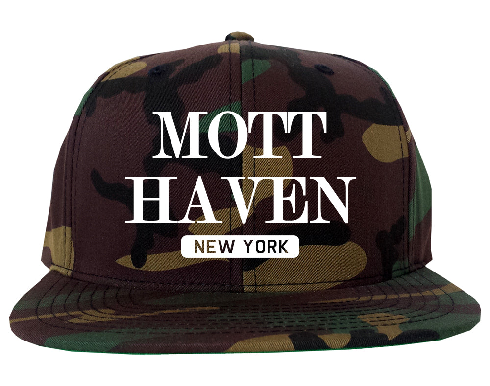 Mott Haven New York Mens Snapback Hat Army Camo