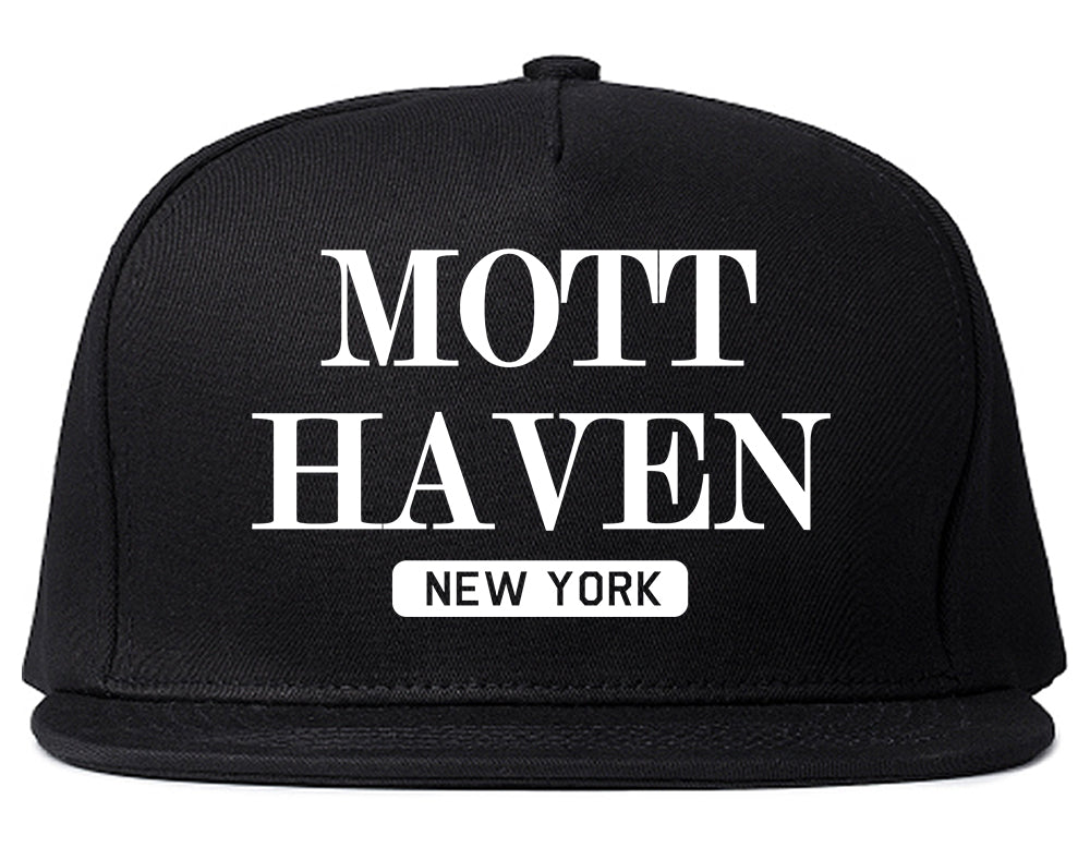 Mott Haven New York Mens Snapback Hat Black