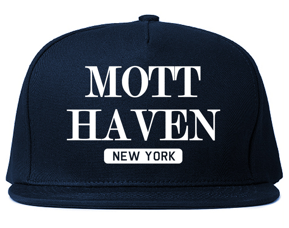 Mott Haven New York Mens Snapback Hat Navy Blue