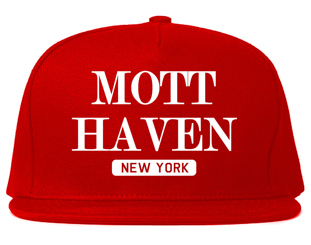 Mott Haven New York Mens Snapback Hat Red