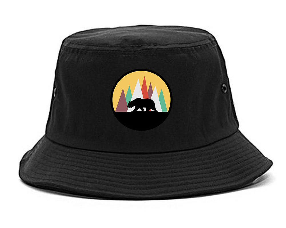 Mountain Bear Outdoor Mens Bucket Hat Black