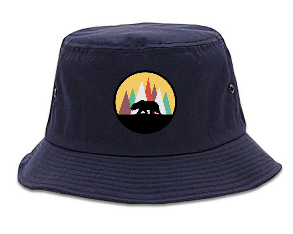 Mountain Bear Outdoor Mens Bucket Hat Navy Blue