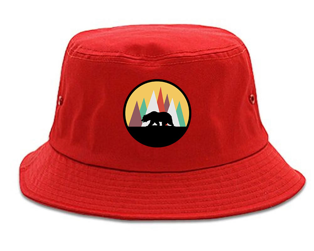 Mountain Bear Outdoor Mens Bucket Hat Red