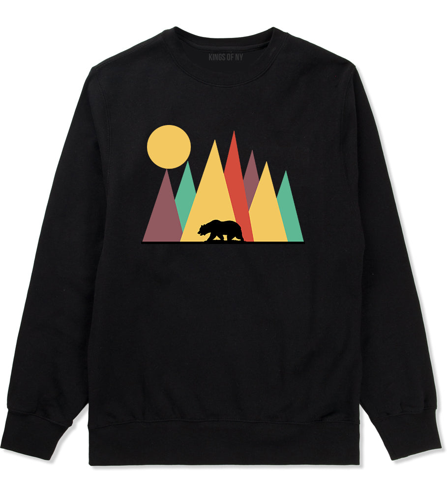 Mountain Bear Outdoor Mens Crewneck Sweatshirt Black