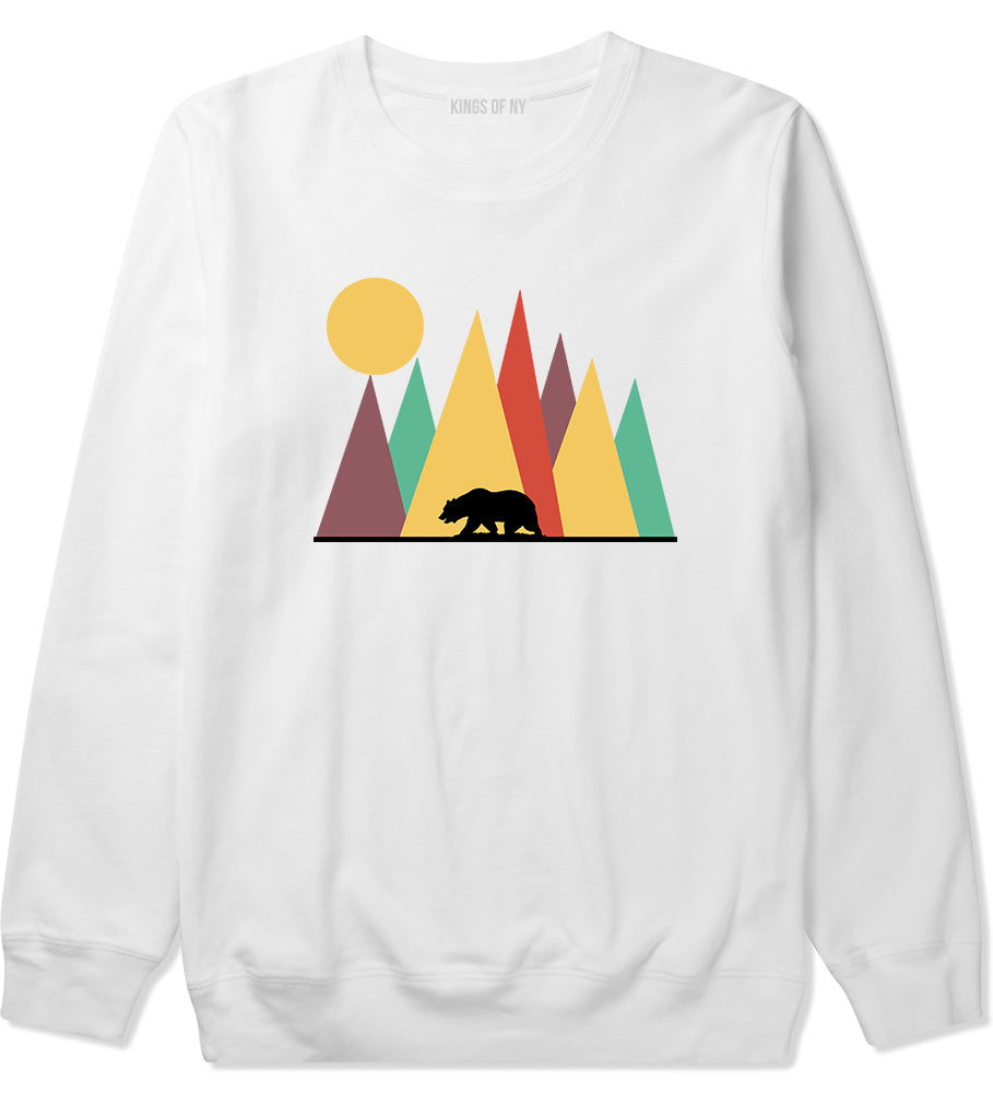 Mountain Bear Outdoor Mens Crewneck Sweatshirt White