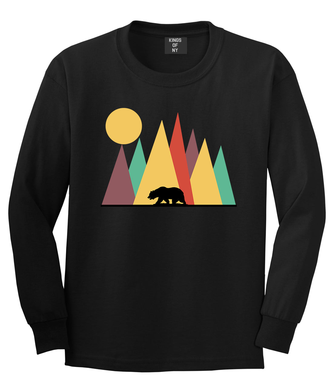 Mountain Bear Outdoor Mens Long Sleeve T-Shirt Black