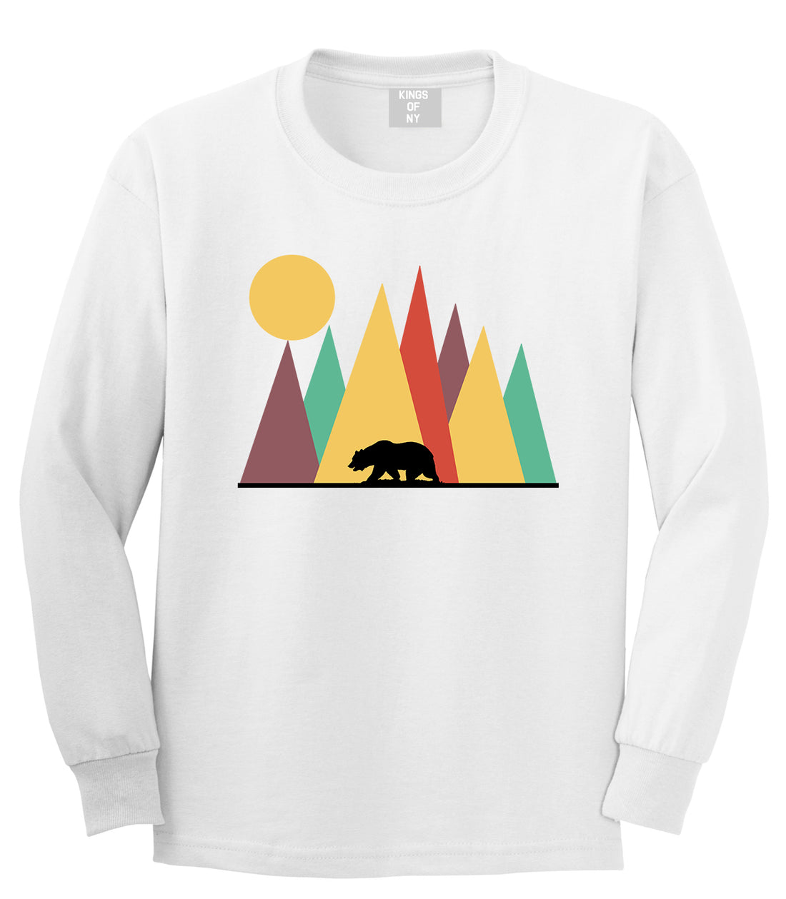 Mountain Bear Outdoor Mens Long Sleeve T-Shirt White