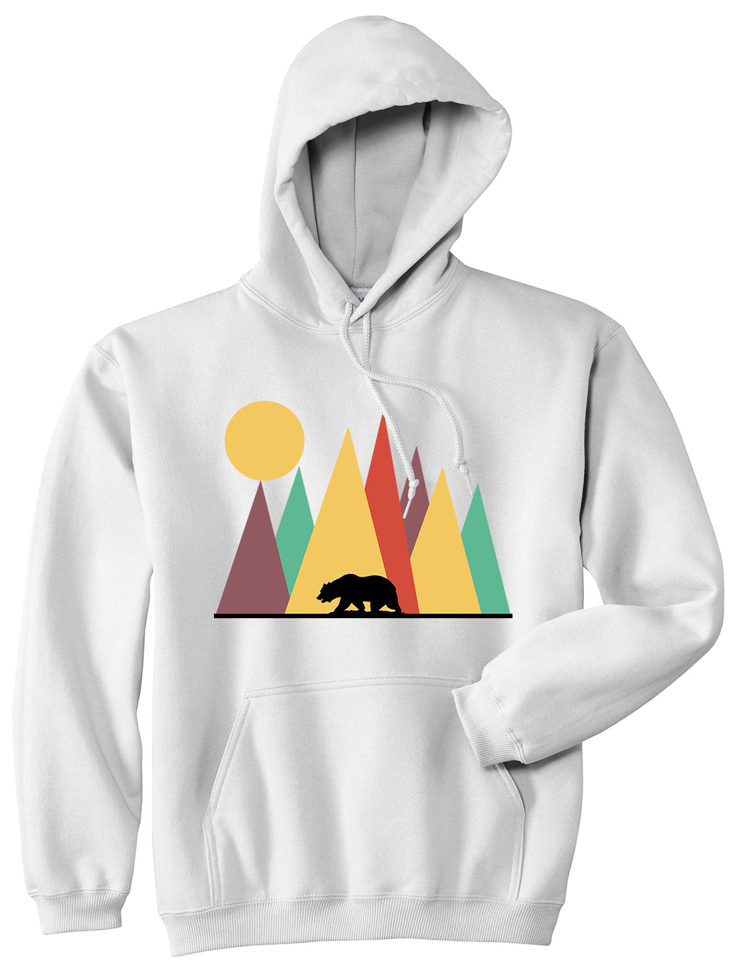 Mountain Bear Outdoor Mens Pullover Hoodie White