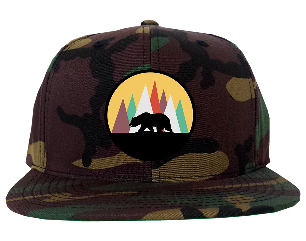 Mountain Bear Outdoor Mens Snapback Hat Army Camo