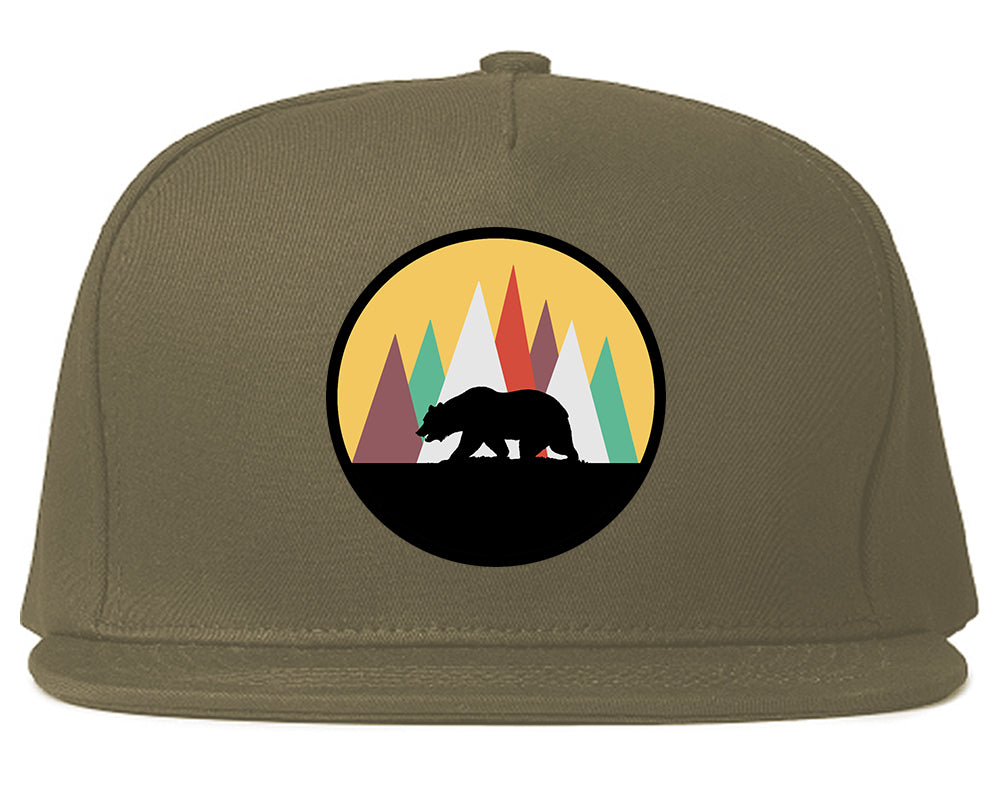 Mountain Bear Outdoor Mens Snapback Hat Grey