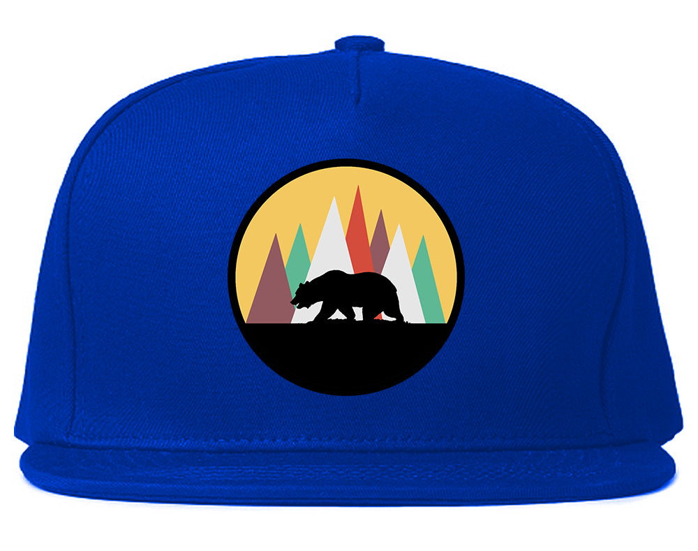 Mountain Bear Outdoor Mens Snapback Hat Royal Blue