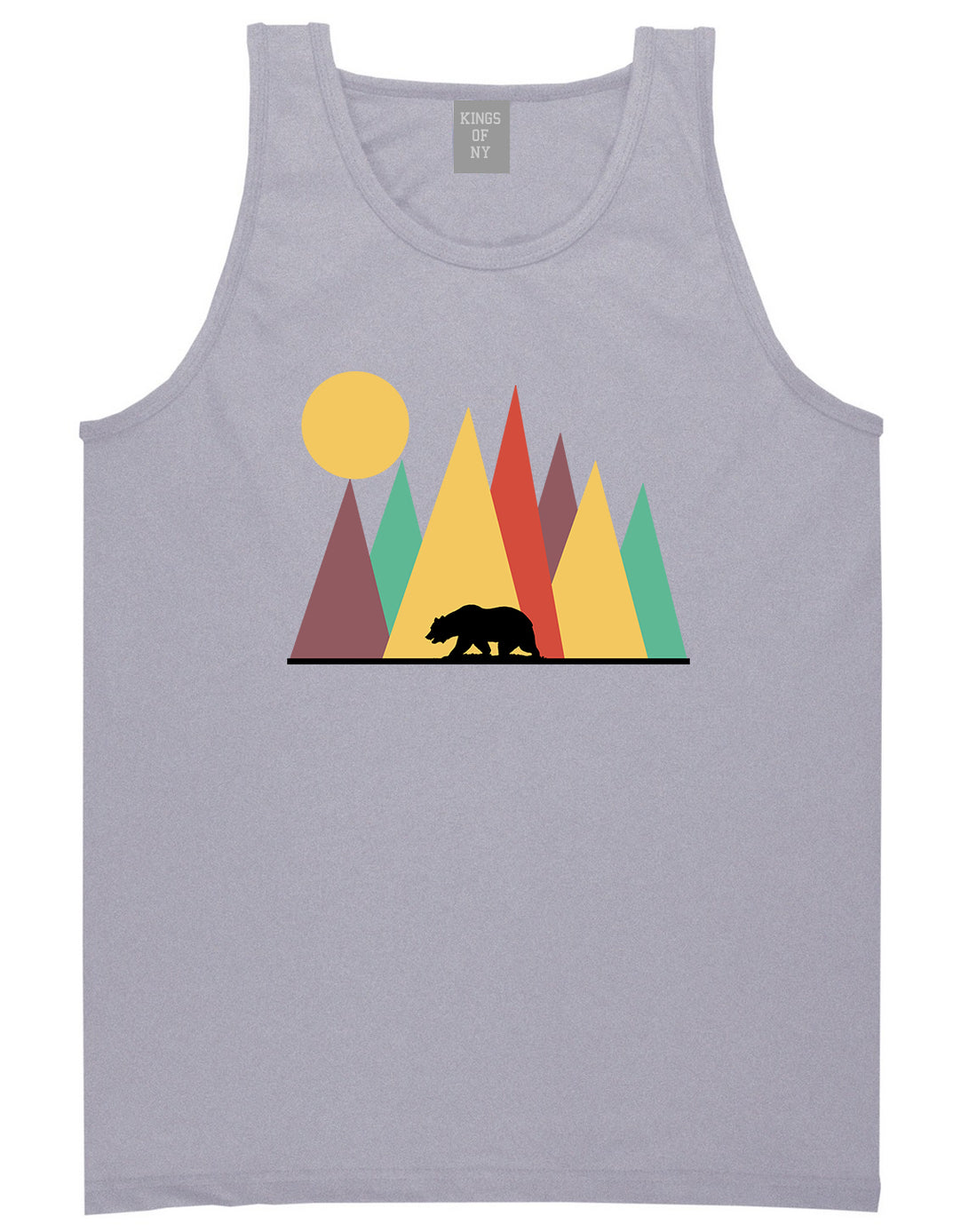 Mountain Bear Outdoor Mens Tank Top T-Shirt Grey