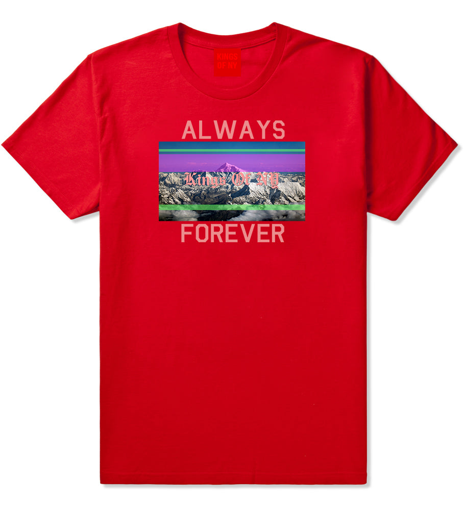 Mountains Always And Forever Mens T-Shirt Red by Kings Of NY