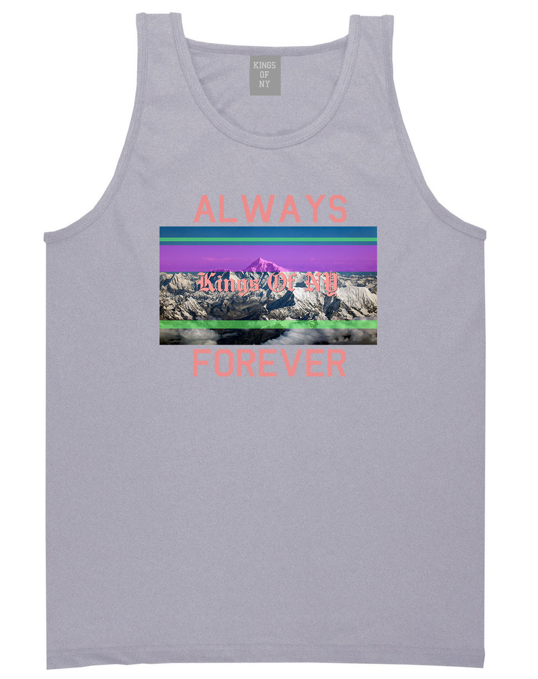 Mountains Always And Forever Mens Tank Top Shirt Grey by Kings Of NY