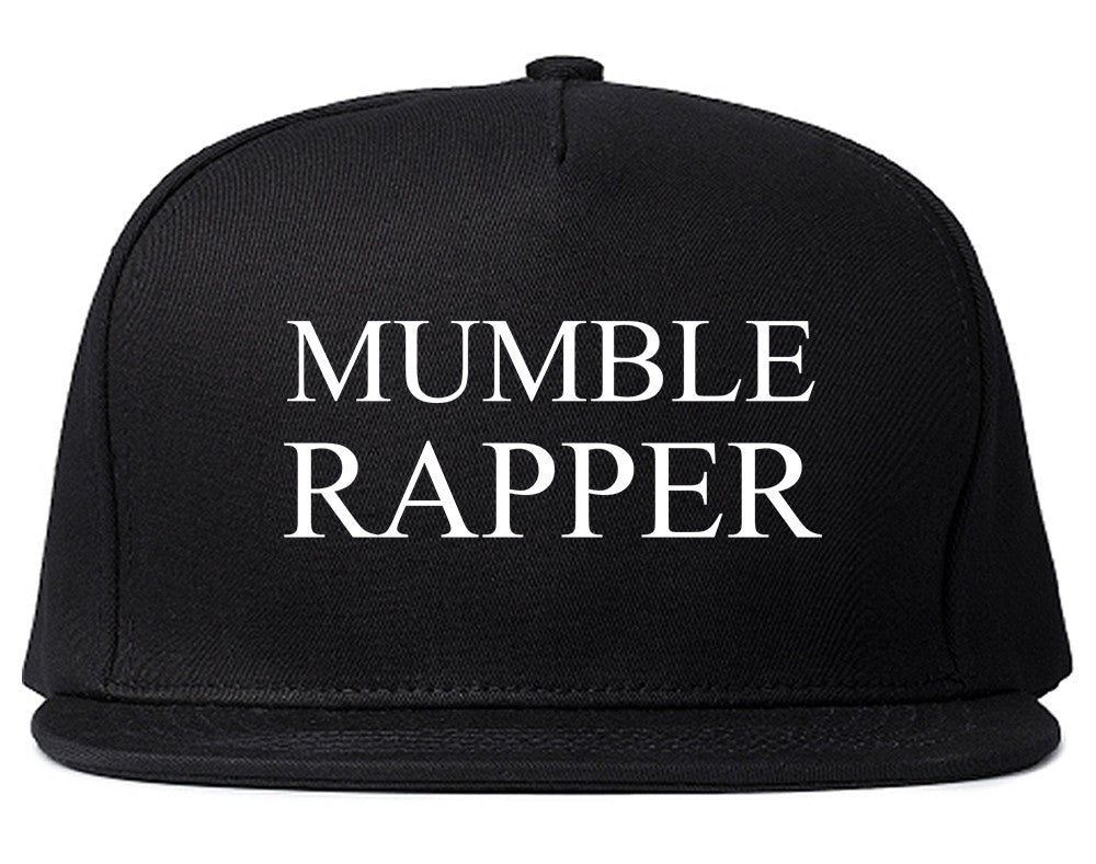 Mumble Rapper Snapback Hat Cap in Black