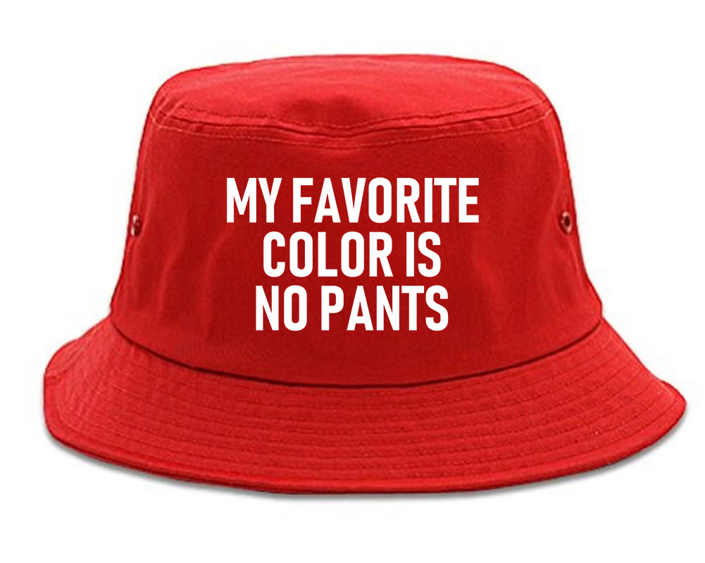 My Favorite Color Is No Pants Mens Bucket Hat Red