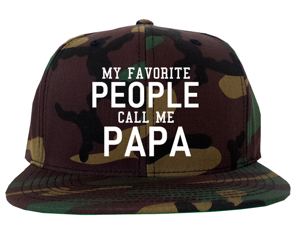 My Favorite People Call Me Papa Father Dad Mens Snapback Hat Army Camo