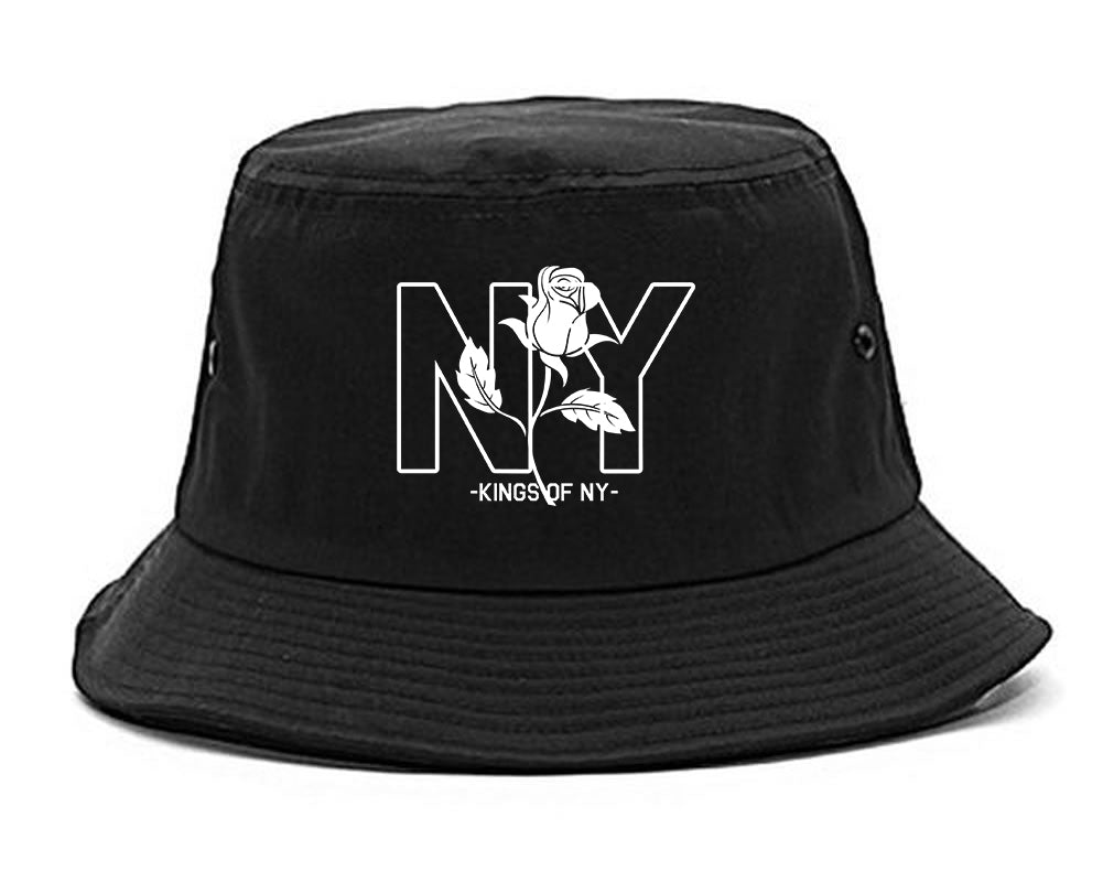 NY Rising Rose Mens Bucket Hat Black