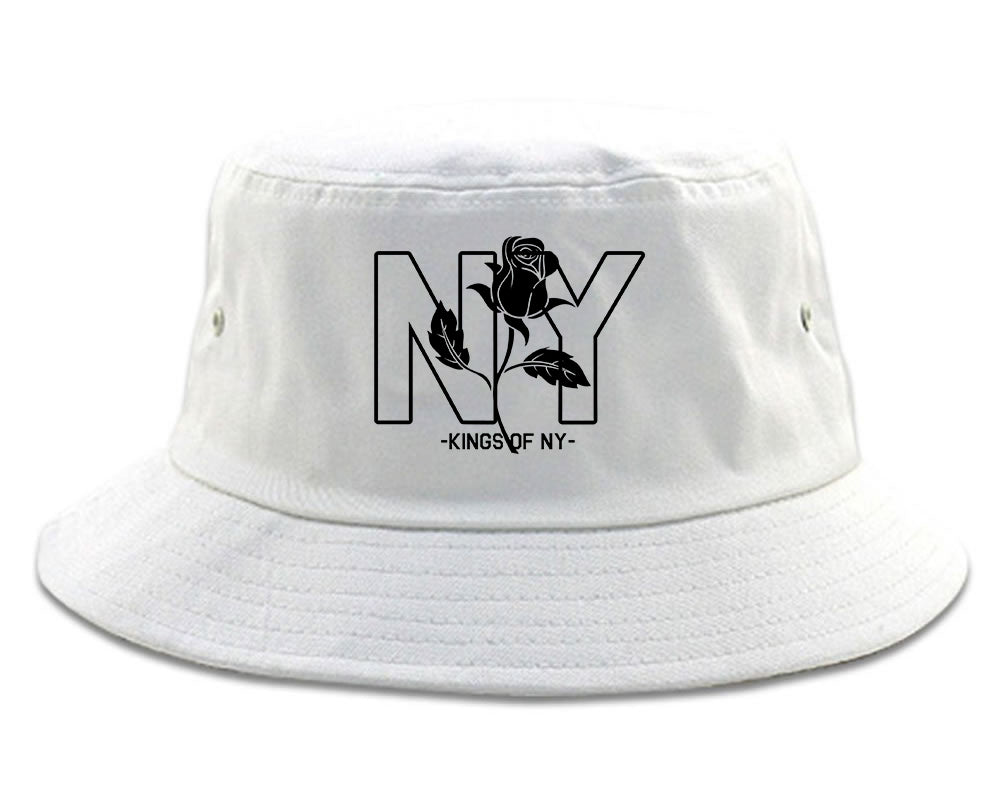 NY Rising Rose Mens Bucket Hat White