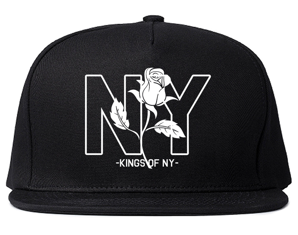 NY Rising Rose Mens Snapback Hat Black