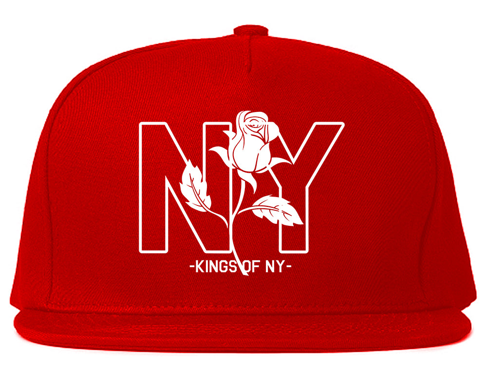 NY Rising Rose Mens Snapback Hat Red
