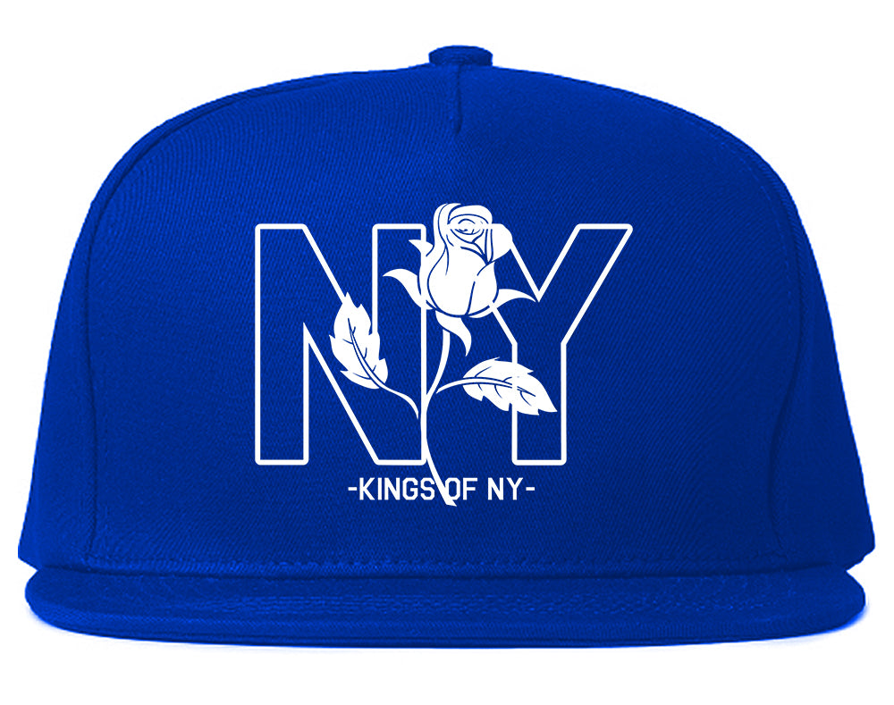 NY Rising Rose Mens Snapback Hat Royal Blue
