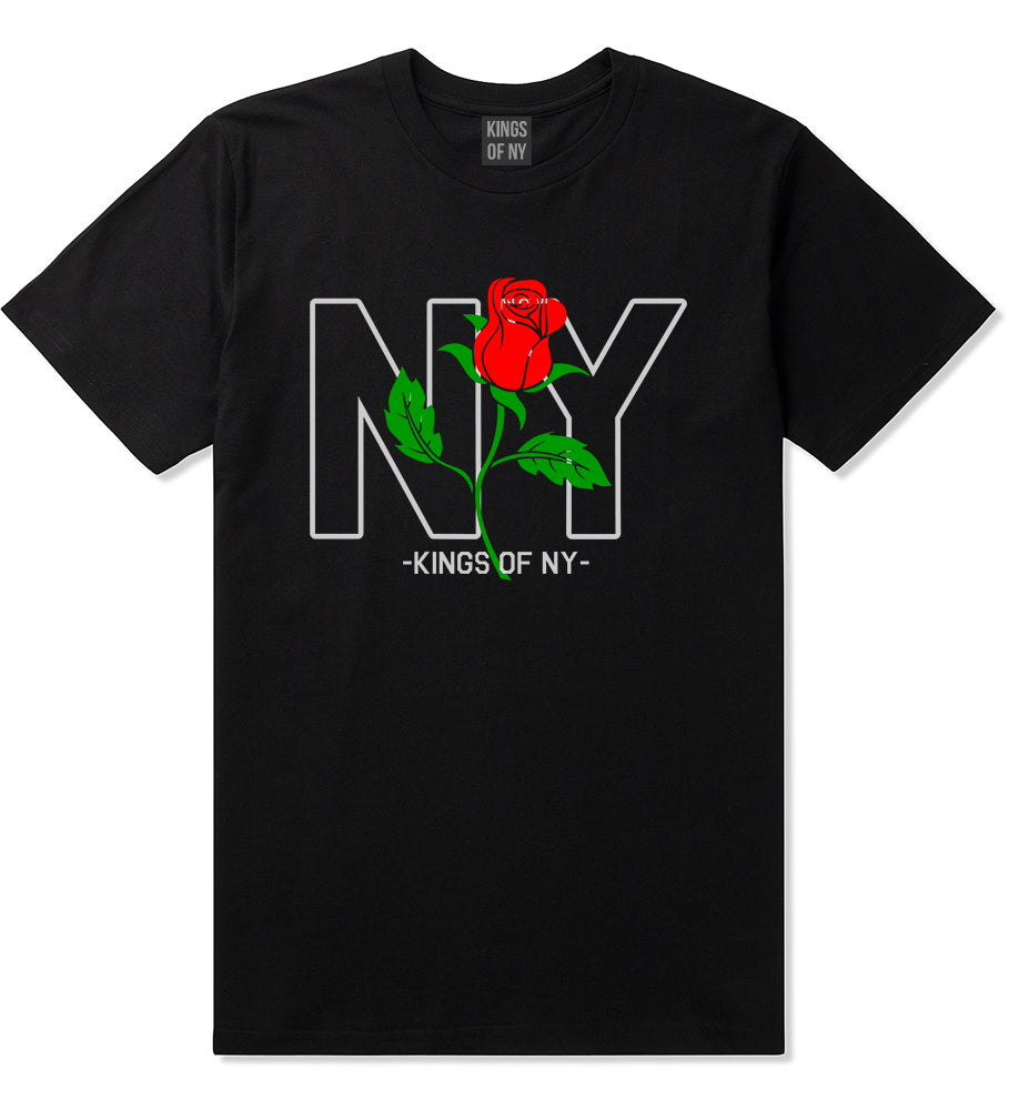 NY Rising Rose Mens T-Shirt Black