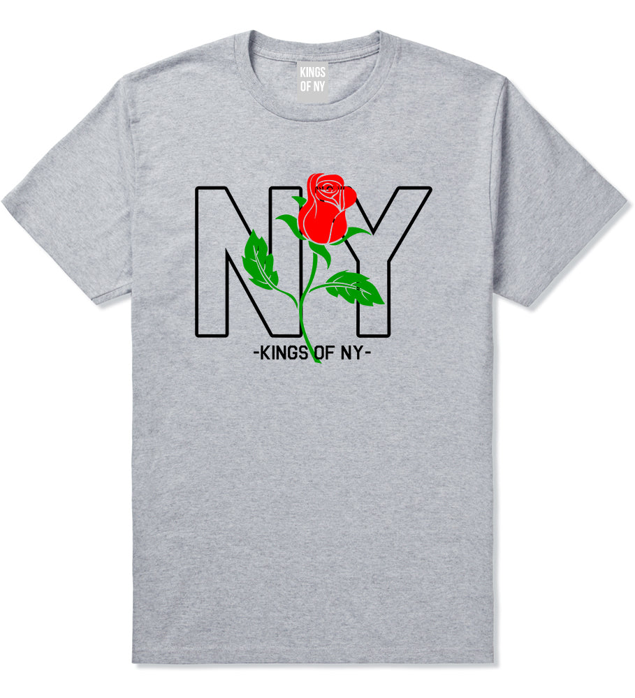 NY Rising Rose Mens T-Shirt Grey